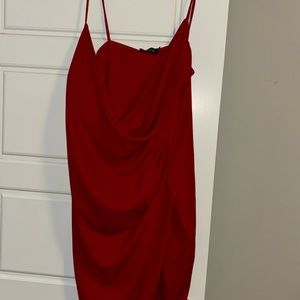 Red Satin Cocktail Dress